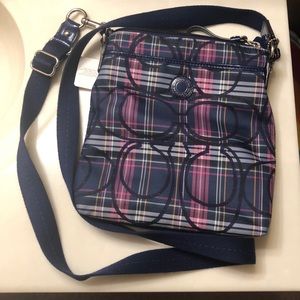 Coach Purple Plaid Crossbody Bag